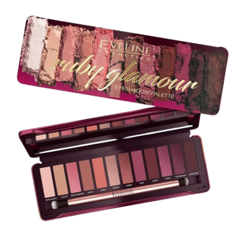 Paleta 12 farduri pleoape Eveline Ruby Glamour, 12g